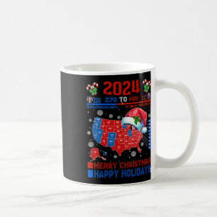 2024 Verkiezingskaart Vrolijk Kerstfeest Trump Lan Koffiemok