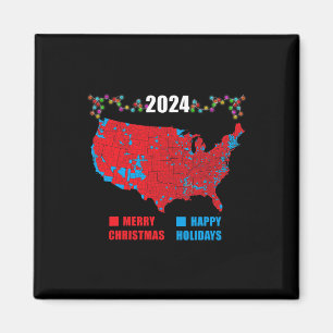 2024 Verkiezingskaart Vrolijk Kerstfeest Trump Lan Magneet