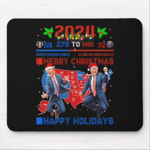 2024 Verkiezingskaart Vrolijk Kerstfeest Trump Lan Muismat