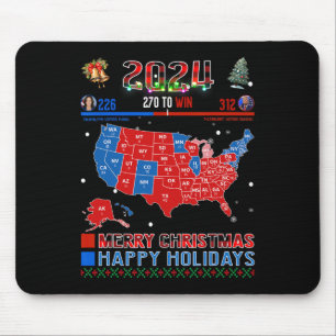 2024 Verkiezingskaart Vrolijk Kerstfeest Trump Lan Muismat