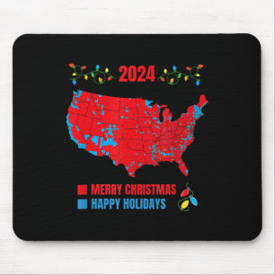 2024 Verkiezingskaart Vrolijk Kerstfeest Trump Lan Muismat