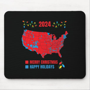 2024 Verkiezingskaart Vrolijk Kerstfeest Trump Lan Muismat