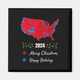 2024 Verkiezingskaart Vrolijk Kerstfeest Trump Nie Magneet