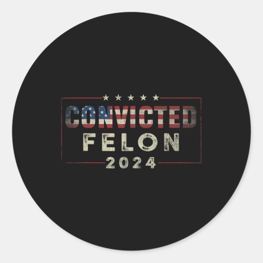 2024 Veroordeelde misdadiger37 Ronde Sticker (Voorkant)