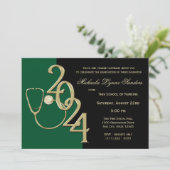 2024 Verpleegkunde Medisch Gebied Afstuderen Groen Kaart (Staand voorkant)