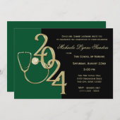 2024 Verpleegkunde Medisch Gebied Afstuderen Groen Kaart (Voorkant / Achterkant)