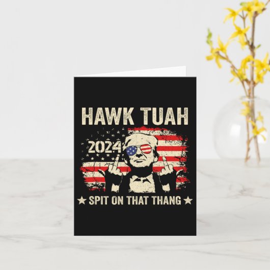 2024 Vlag Grappig Hawk Tush Middelvinger 24 Stemme Kaart (Gele Bloem)