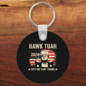 2024 Vlag Grappig Hawk Tush Middelvinger 24 Stemme Sleutelhanger (Voorkant)