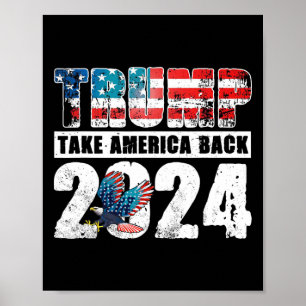 2024 vlag Neem Amerika terug 4th van juli Trump 20 Poster