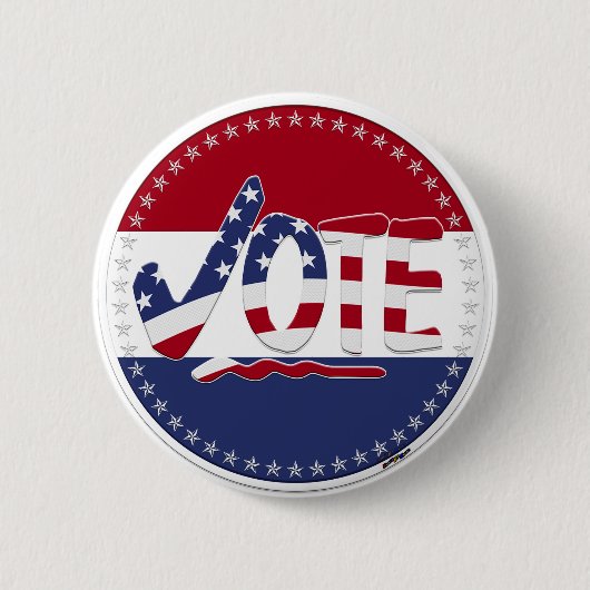 2024 Vlag van de VS STEM Vinkje Ronde Button 5,7 Cm (Voorkant)