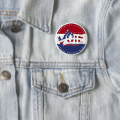 2024 Vlag van de VS STEM Vinkje Ronde Button 5,7 Cm (In situ)