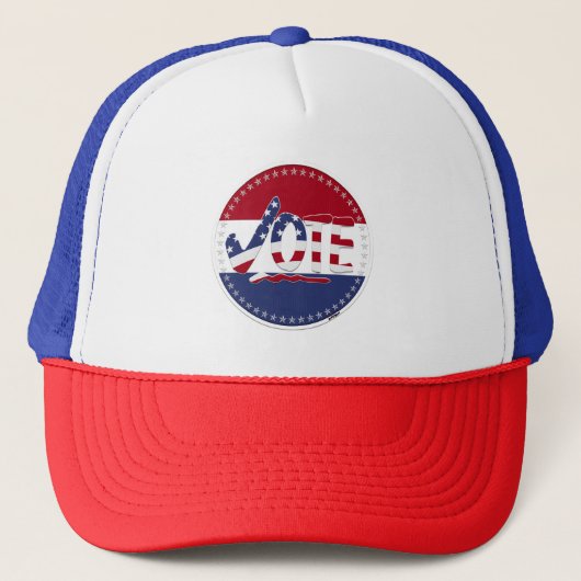 2024 Vlag van de VS STEM Vinkje Trucker Pet (Voorkant)