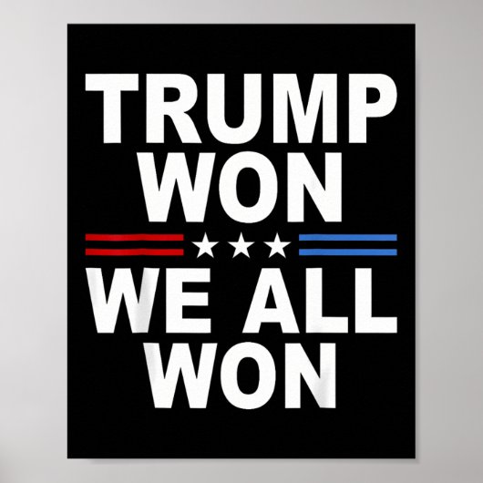 2024 Vlag van de VS Trump Gewonnen Poster (Voorkant)