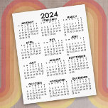 2024 Voljaar Uitzicht Kalender - Basisminimum Flyer<br><div class="desc">Een basiskalender in zwart-wit. Een standaard zoek je kantoor of schoolkluisje. Een eenvoudig volledig jaar in één oogopslag om het hele jaar lang te gebruiken.</div>
