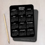 2024 Voljaar Uitzicht Kalender - Basisminimum Magneet<br><div class="desc">Zwart-wit - Een minimale,  elementaire kalender van 12 maanden met een effen kleurachtergrond. Een standaard zoek je kantoor of schoolkluisje.</div>
