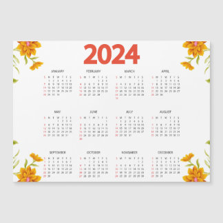 2024 Voljaar Uitzicht Kalender - Basisminimum Magnetische Uitnodiging