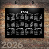 2024 Voljaar Uitzicht Kalender - horizontaal - Zwa Poster
