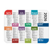 2024 Voljaar Uitzicht Kalender - leuk en kleurrijk Magneet (Horizontaal)