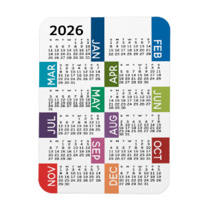 2024 Voljaar Uitzicht Kalender - leuk en kleurrijk Magneet