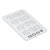 2024 volledige jaarkalender zwart-wit minimalistis magneet (Rechterzijde)