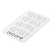 2024 volledige jaarkalender zwart-wit minimalistis magneet (Linkerzijde)