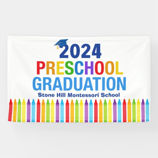 2024 Voorschoolse Afstuderen  School Spandoek (Horizontaal)