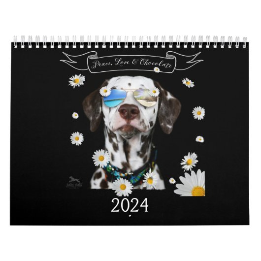 2024 Vrede Liefde & Chocolade Dalmatische Kalender (Hoes)