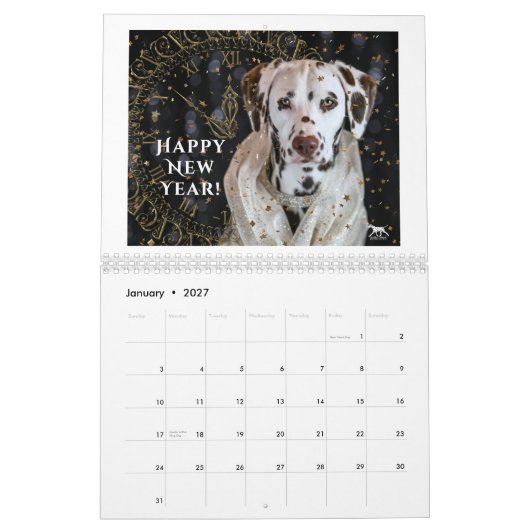 2024 Vrede Liefde & Chocolade Dalmatische Kalender (Jan 2027)
