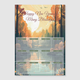 2024 Vreedzame Lak Kalender Magnetische Kaart