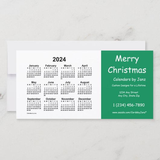 2024 Vrolijk kerstkalender van Janz Green Feestdagenkaart (Voorkant)