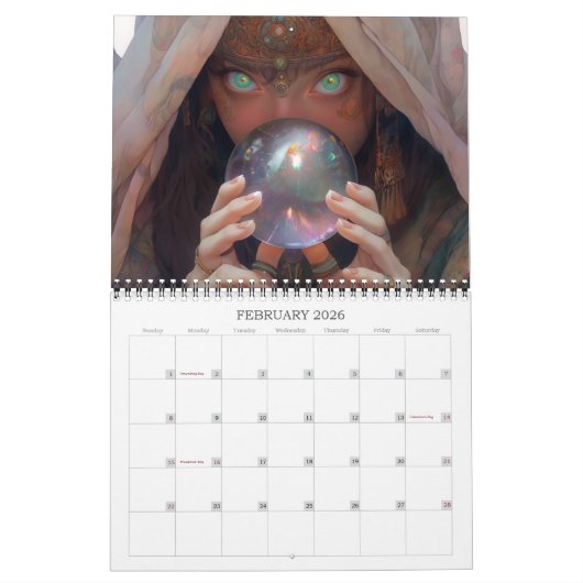 2024 Vrouwen van Magic 6 Fantasy Kunstkalender Kalender (Feb 2026)