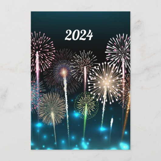 2024 Vuurwerk Gelukkig Nieuwjaar Menu (Voorkant)