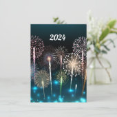 2024 Vuurwerk Gelukkig Nieuwjaar Menu (Staand voorkant)
