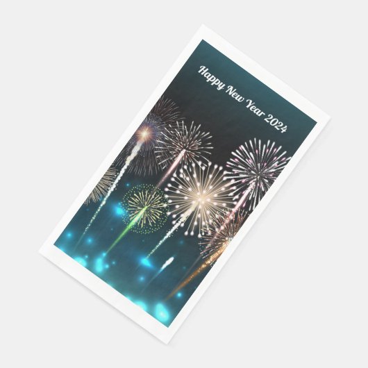 2024 Vuurwerk Gelukkig Nieuwjaar Servet (Hoek)