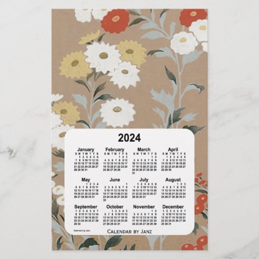 2024 Wall Flower Paper Calendar van Janz Briefpapier (Voorkant)