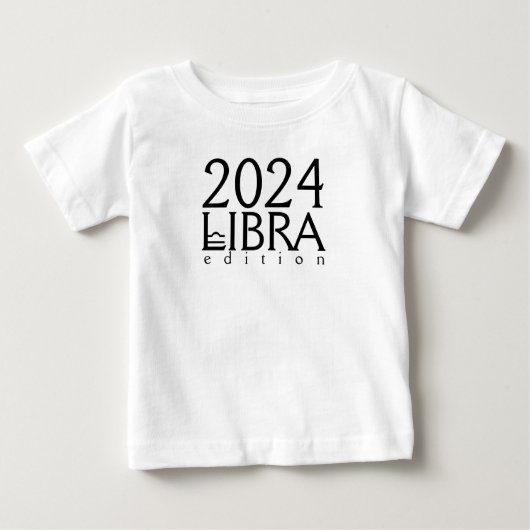 2024 Weegschaal editie met symbool Baby T-Shirt (Voorkant)