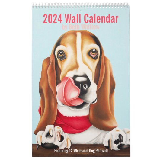 2024 Whimsical Hondenkalender - Groot Kalender (Hoes)