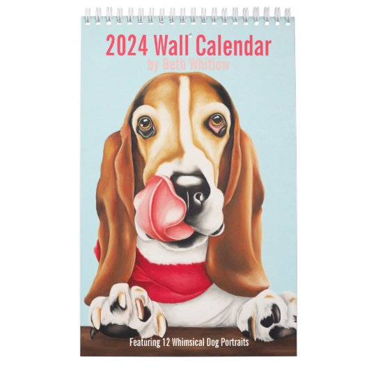 2024 Whimsical Hondenkalender - Klein Kalender (Hoes)