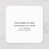 2024 White 52 Week ISO Calendar door Janz Vierkante Visitekaartje (Achterkant)