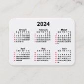 2024 White 52 Week ISO Calendar door Janz Visitekaartje (Voorkant)