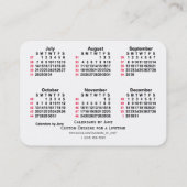 2024 White 52 Week ISO Calendar door Janz Visitekaartje (Achterkant)