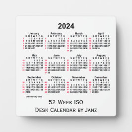 2024 White 52 Week ISO Desk Calendar door Janz Fotoplaat