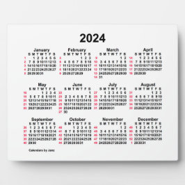 2024 White 52 Week ISO Desk Calendar, gepubliceerd Fotoplaat
