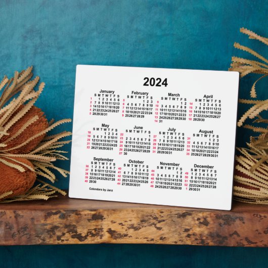 2024 White 52 Week ISO Desk Calendar, gepubliceerd Fotoplaat (Zijkant)