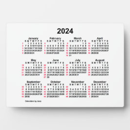 2024 White 52 Week ISO Desk Calendar, gepubliceerd Fotoplaat