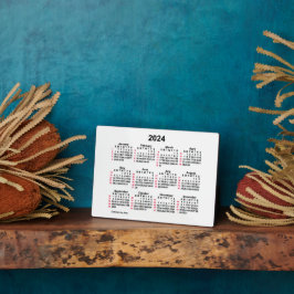 2024 White 52 Week ISO Desk Calendar, gepubliceerd Fotoplaat