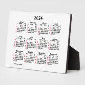 2024 White 52 Week ISO Desk Calendar, gepubliceerd Fotoplaat (Zijkant)