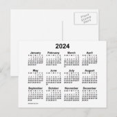 2024 White Calendar van Janz Briefkaart (Voorkant / Achterkant)