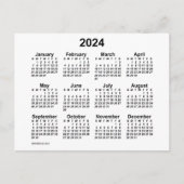 2024 White Calendar van Janz Briefkaart (Voorkant)