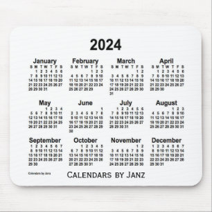 2024 White Calendar van Janz Muismat
